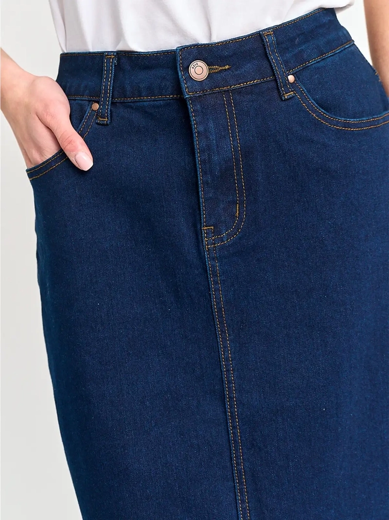 FALDA MUJER AZIZ ALGODÓN CORTA DENIM - 3