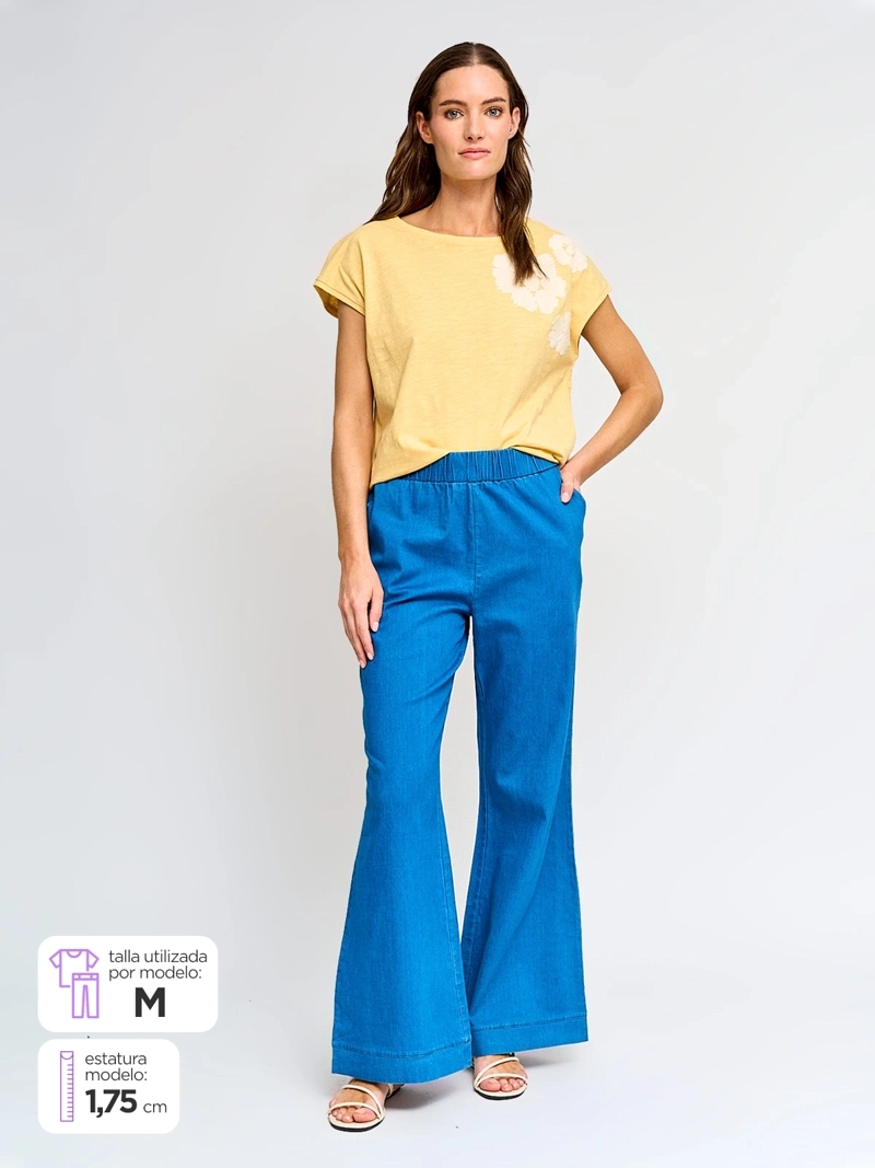 JEANS MUJER AZIZ ALGODÓN ANCHO - 1