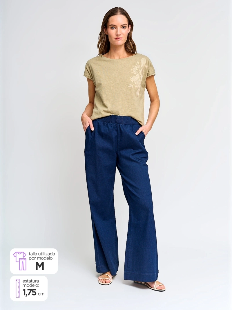 AZIZ JEANS MUJER AZIZ ALGODÓN ANCHO
