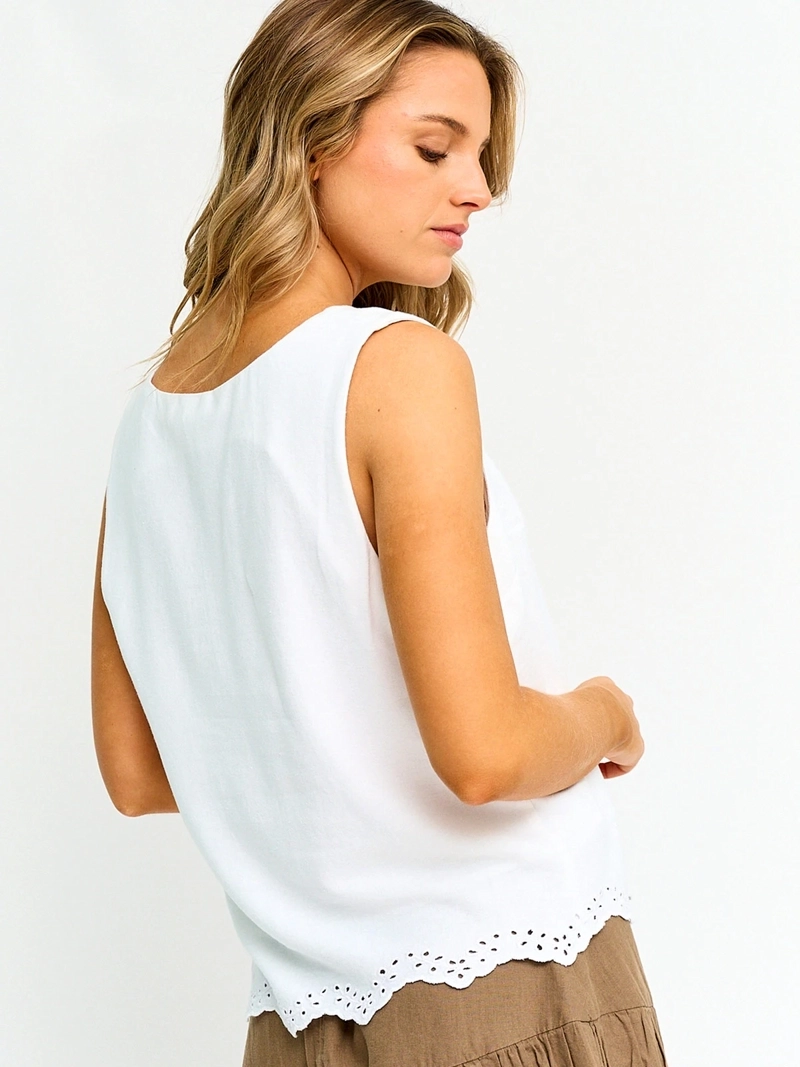 GILET MUJER INDEX LINO BRODERIE - 2