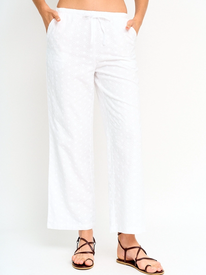 PANTALÓN MUJER INDEX ALGODÓN BRODERIE - 2