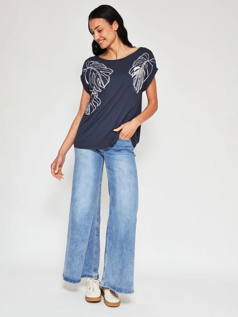 POLERA MUJER AZIZ MANGA CORTA ESTAMPADA - 4