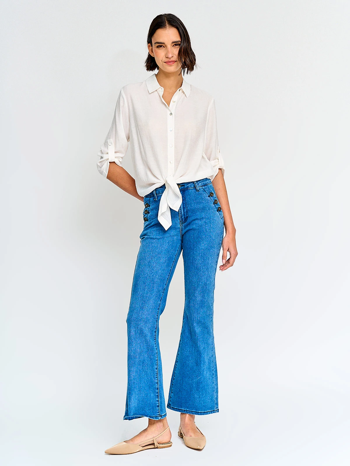 JEANS MUJER REGATTA ALGODÓN BOTONES - 4