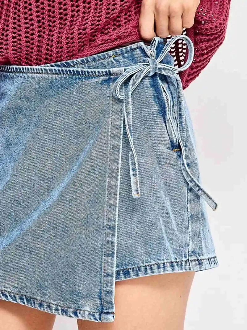 FALDA SHORT MUJER AEROPOSTALE ALGODÓN DENIM - 4