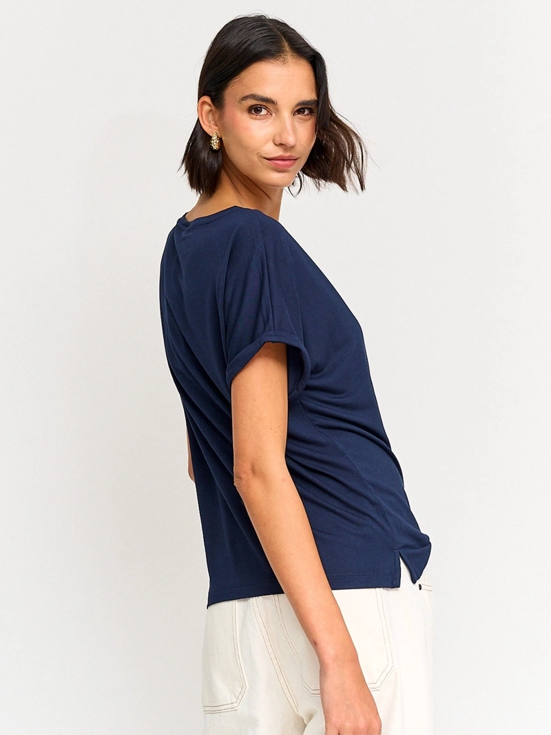 POLERA MUJER CACHAREL CUELLO BOTE MANGA CORTA - 2