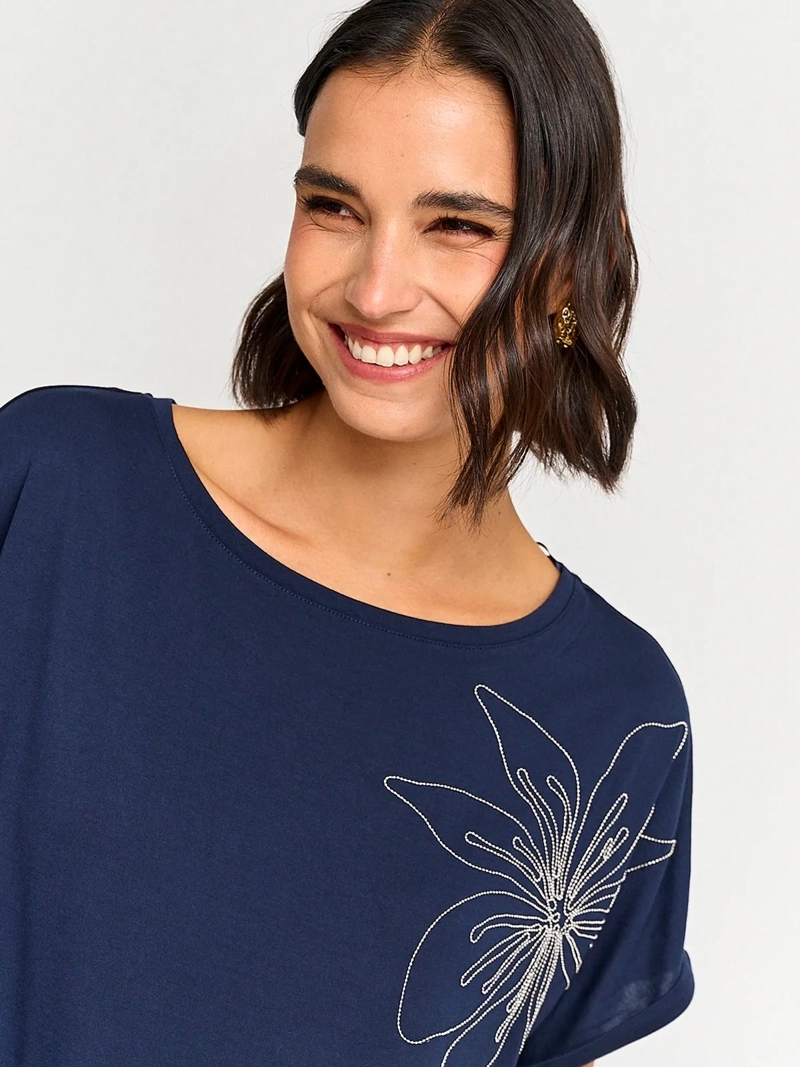 POLERA MUJER CACHAREL CUELLO BOTE MANGA CORTA - 3