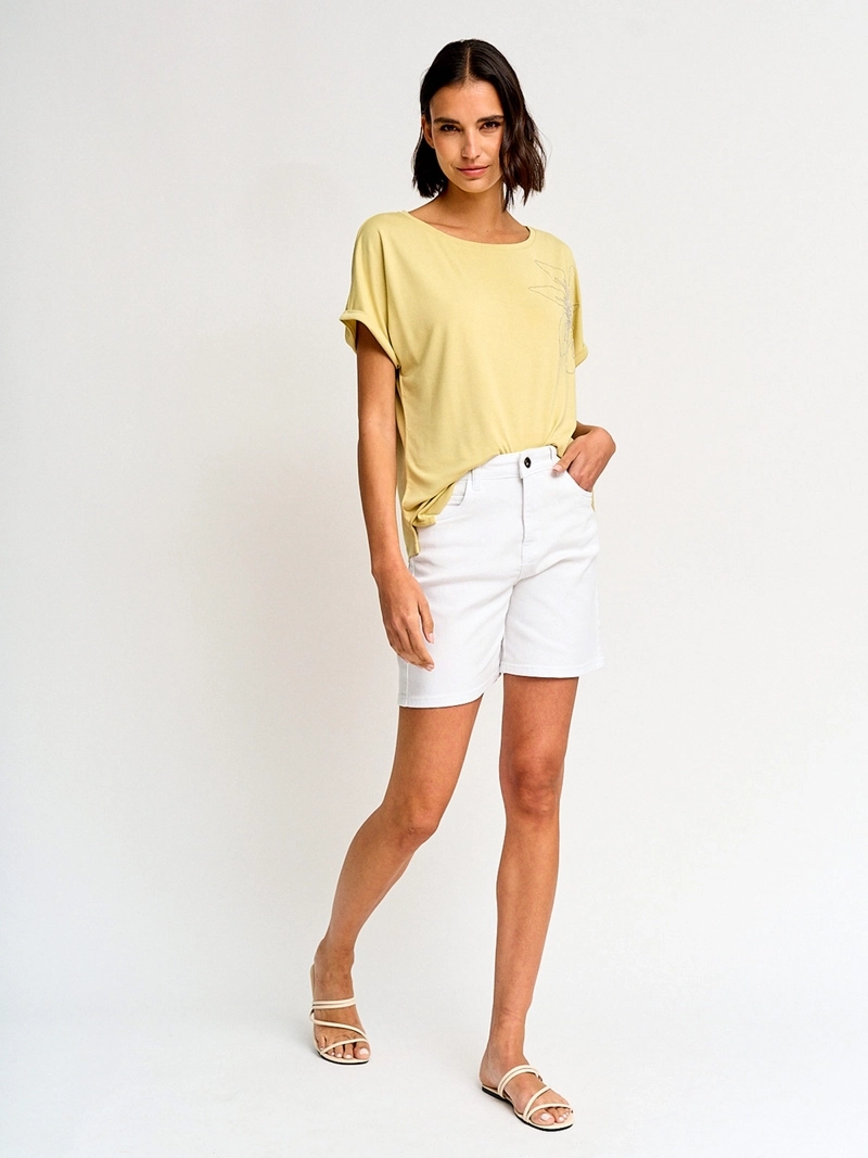 POLERA MUJER CACHAREL CUELLO BOTE MANGA CORTA - 4