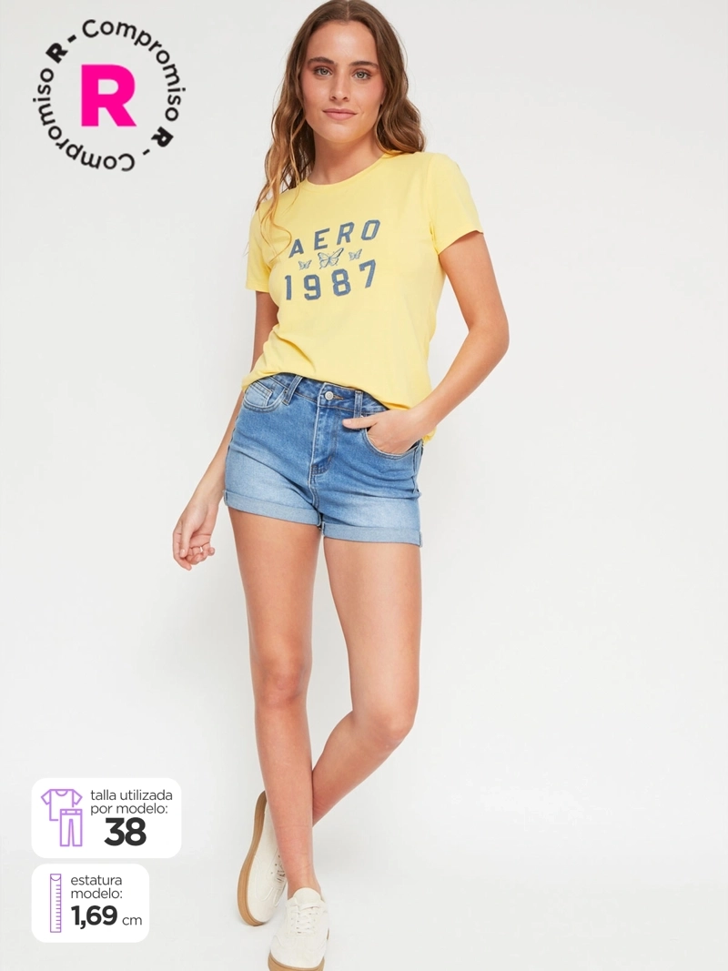AEROPOSTALE SHORT MUJER AEROPOSTALE ALGODÓN DENIM