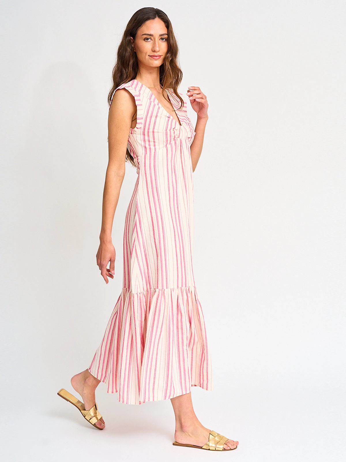 VESTIDO MUJER REGATTA ALGODÓN LARGO CUT OUT RAYAS BRILLOS - 2