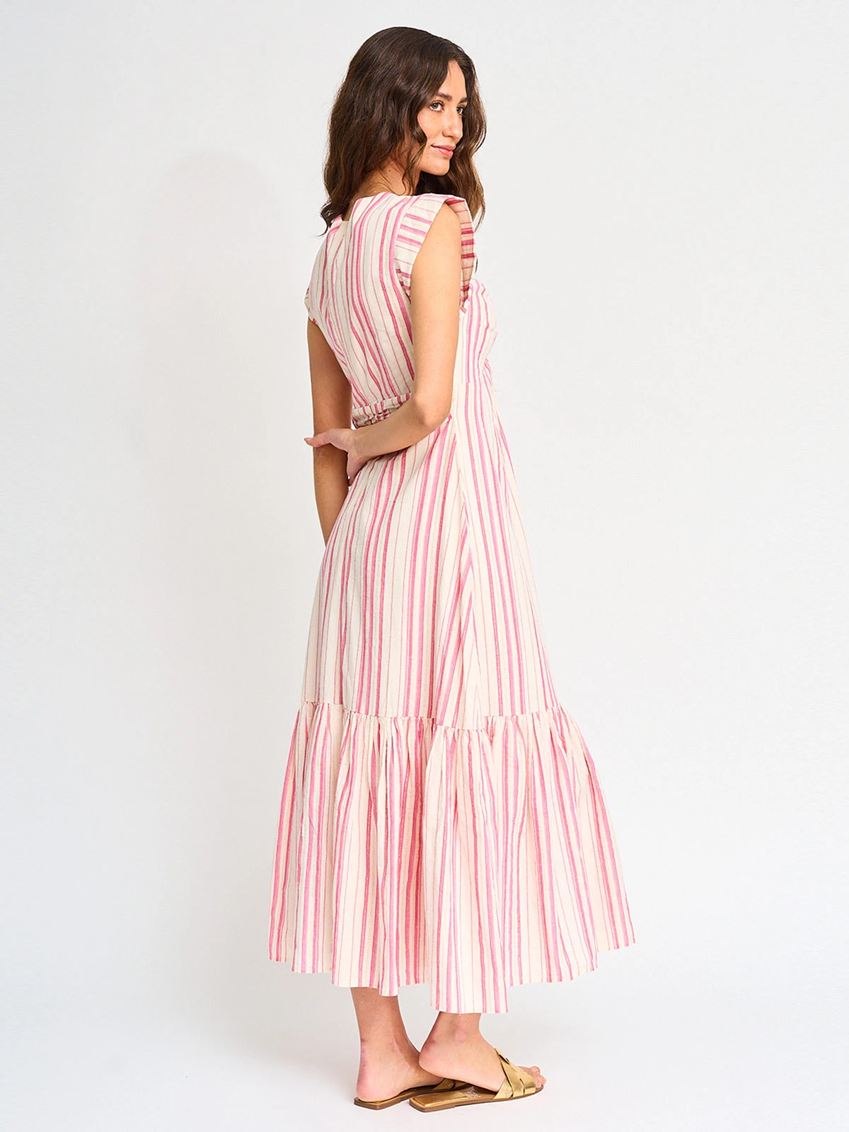 VESTIDO MUJER REGATTA ALGODÓN LARGO CUT OUT RAYAS BRILLOS - 3