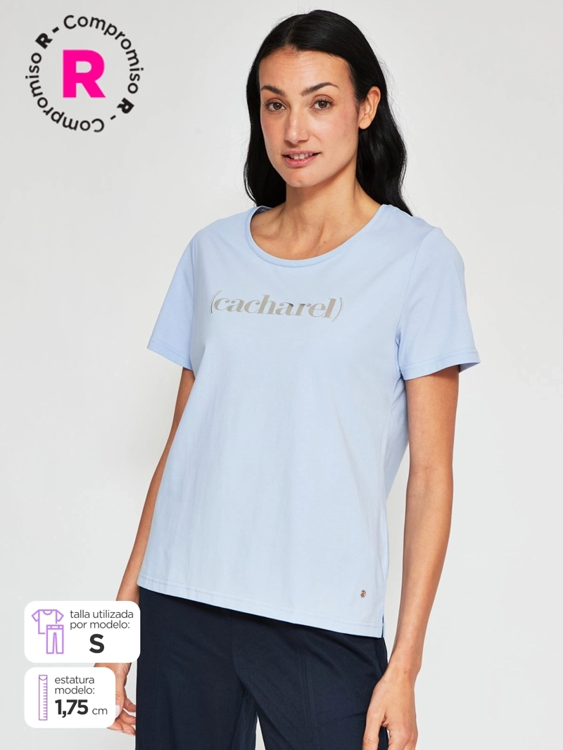 POLERA MUJER CACHAREL ALGODÓN MANGA CORTA - 1
