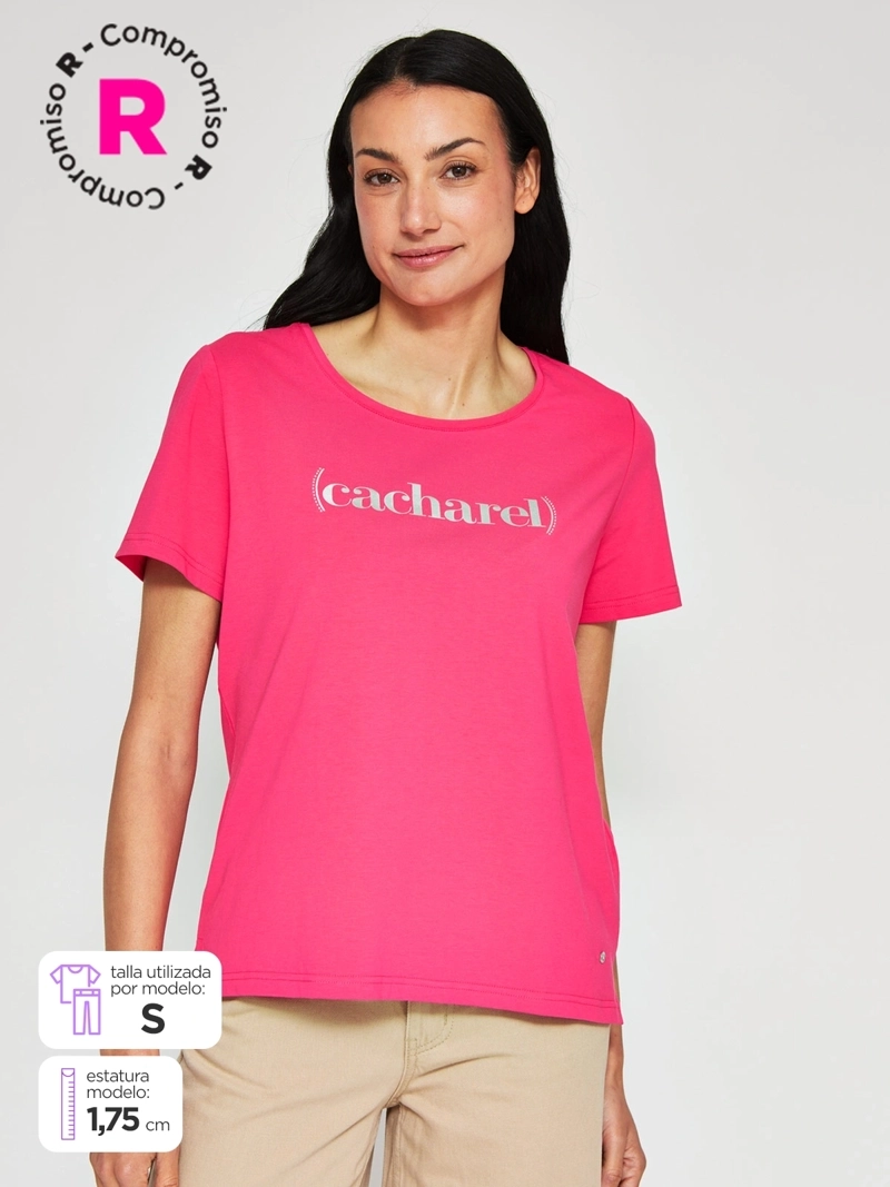 POLERA MUJER CACHAREL ALGODÓN MANGA CORTA