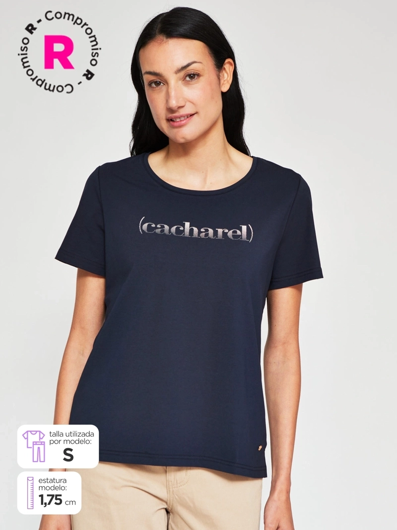 POLERA MUJER CACHAREL ALGODÓN MANGA CORTA - 1
