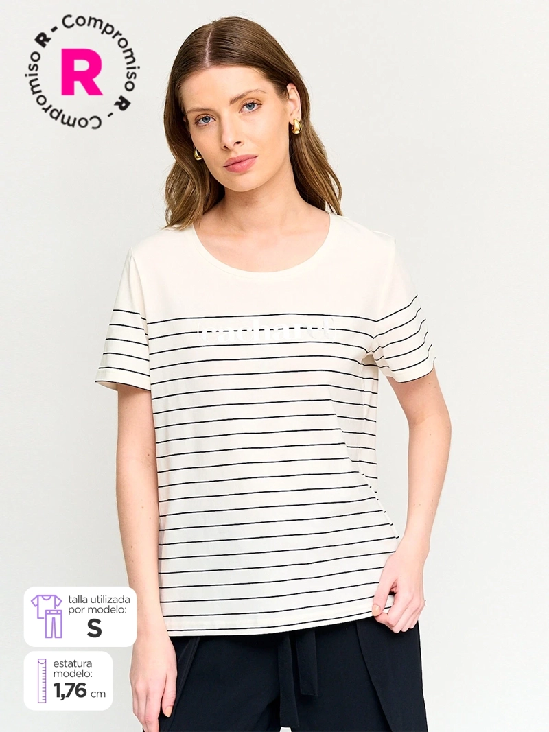 POLERA MUJER CACHAREL ALGODÓN MANGA CORTA - 1