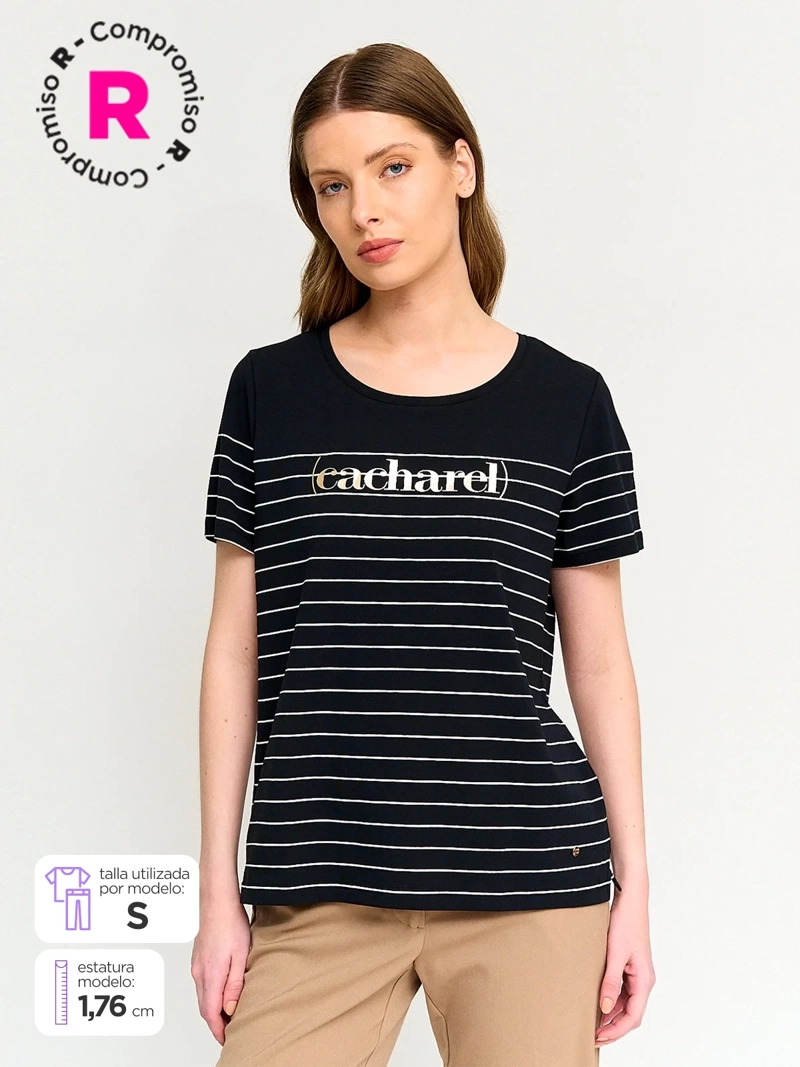 POLERA MUJER CACHAREL ALGODÓN MANGA CORTA - 1