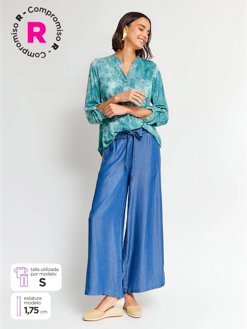 PANTALÓN MUJER TATIENNE ALGODÓN PALAZZO - 1