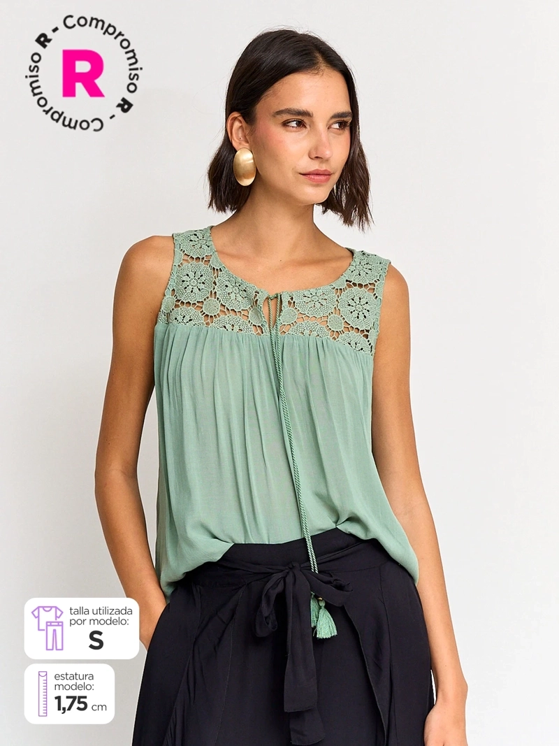 BLUSA MUJER TATIENNE SIN MANGAS - 1