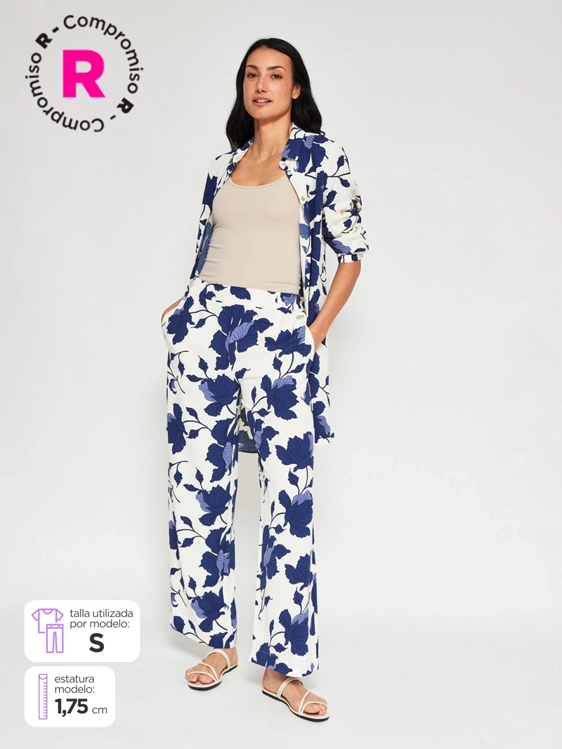 CACHAREL PANTALÓN MUJER CACHAREL ANCHO ESTAMPADO