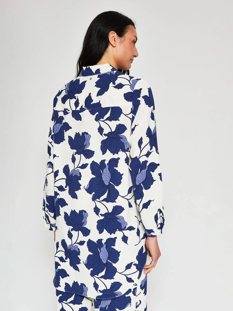 BLUSA MUJER CACHAREL CUELLO CAMISERO MANGA LARGA ESTAMPADO - 2