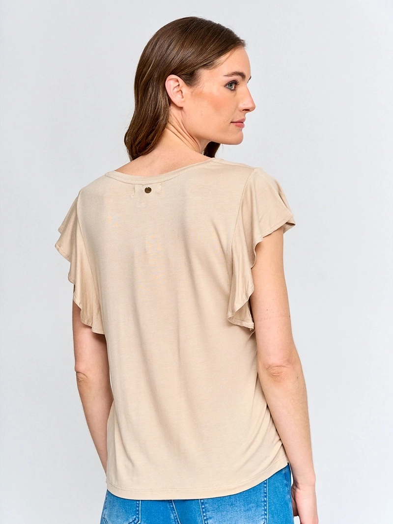 POLERA MUJER TATIENNE ALGODÓN MANGA CORTA MACRAMÉ - 2
