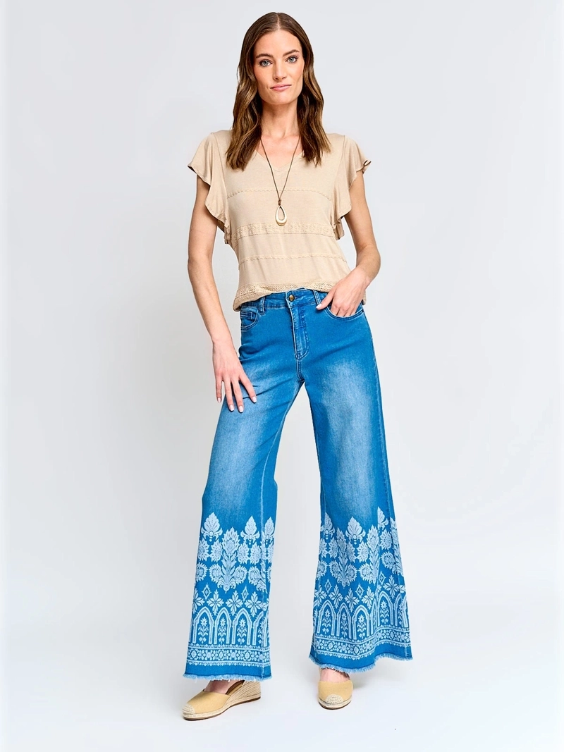 POLERA MUJER TATIENNE ALGODÓN MANGA CORTA MACRAMÉ - 4