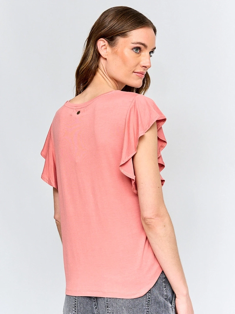 POLERA MUJER TATIENNE ALGODÓN MANGA CORTA MACRAMÉ - 2