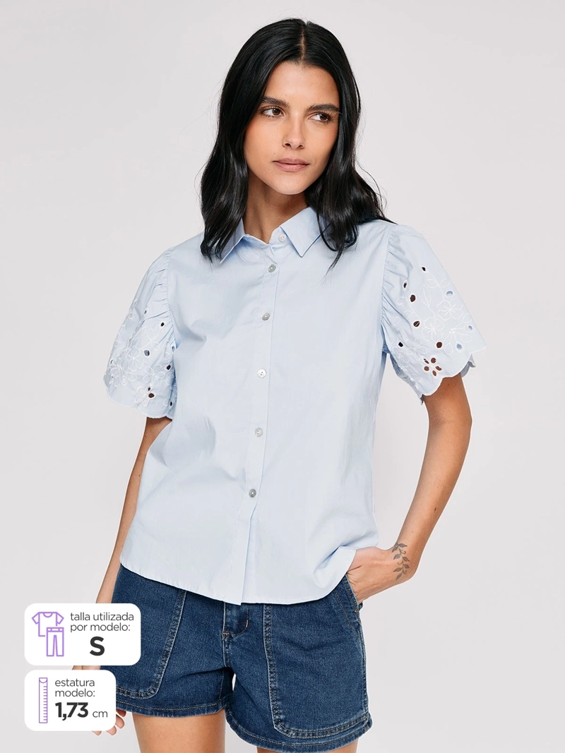 BLUSA MUJER REGATTA ALGODÓN MANGA CORTA BRODERIE - 1