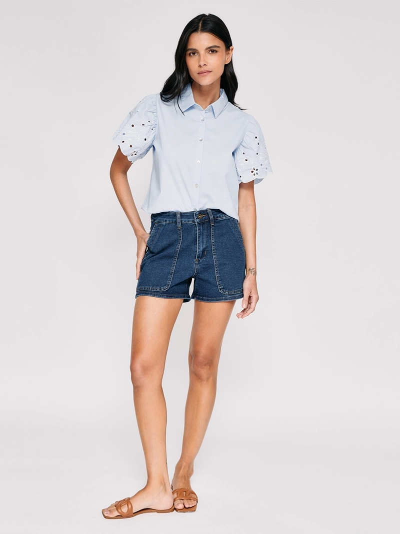 BLUSA MUJER REGATTA ALGODÓN MANGA CORTA BRODERIE - 4