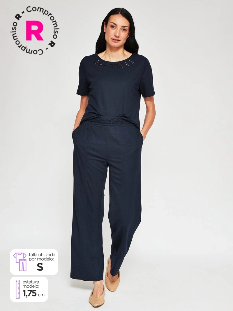 PANTALÓN MUJER CACHAREL CINTURA ELASTICADA - 1