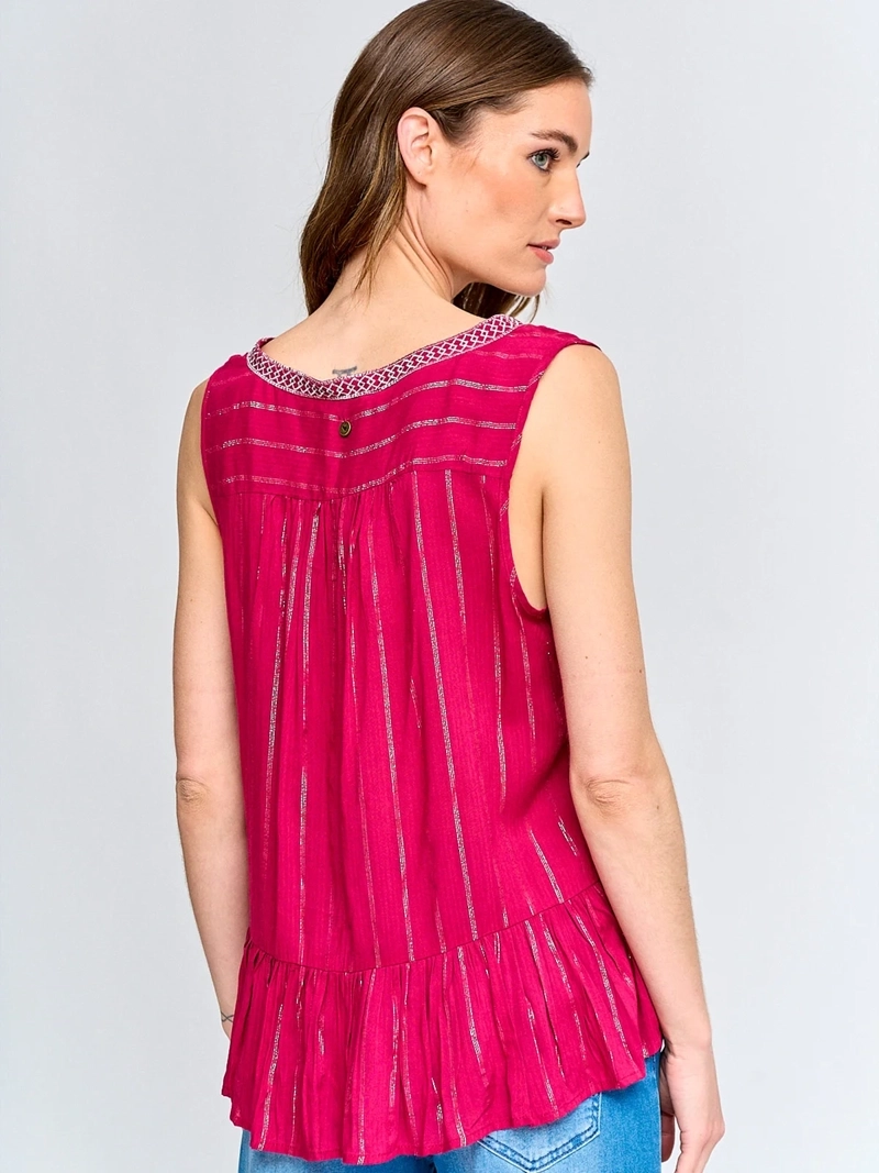 BLUSA MUJER TATIENNE SIN MANGAS BRILLOS - 2