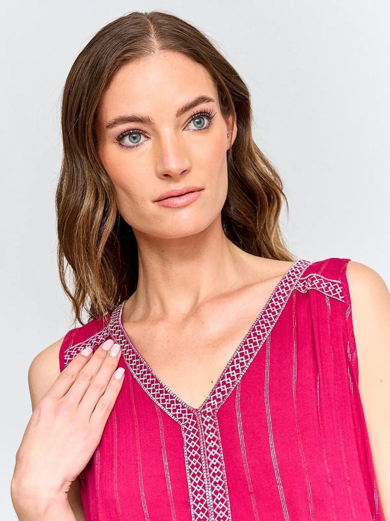BLUSA MUJER TATIENNE SIN MANGAS BRILLOS - 3