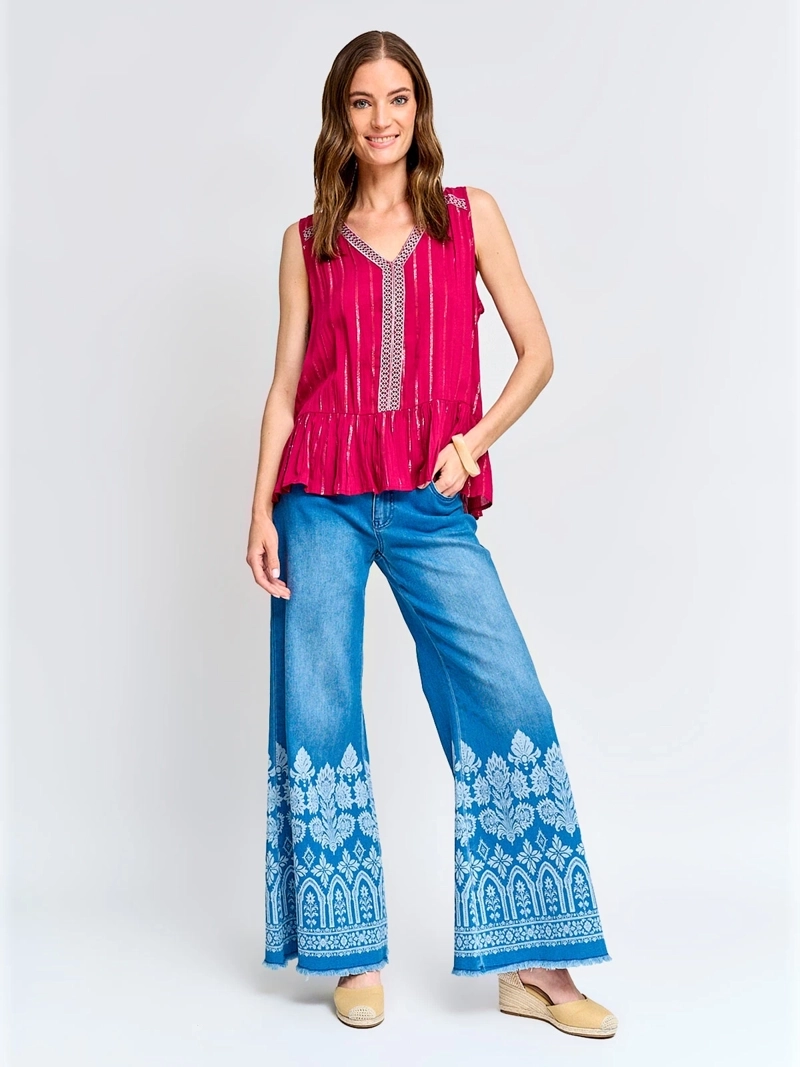 BLUSA MUJER TATIENNE SIN MANGAS BRILLOS - 4