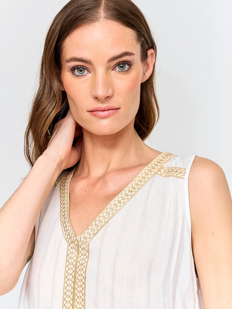 BLUSA MUJER TATIENNE SIN MANGAS BRILLOS - 3