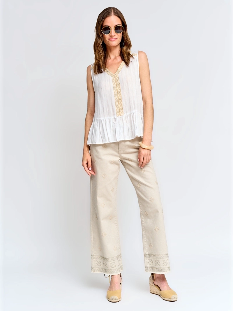 BLUSA MUJER TATIENNE SIN MANGAS BRILLOS - 4