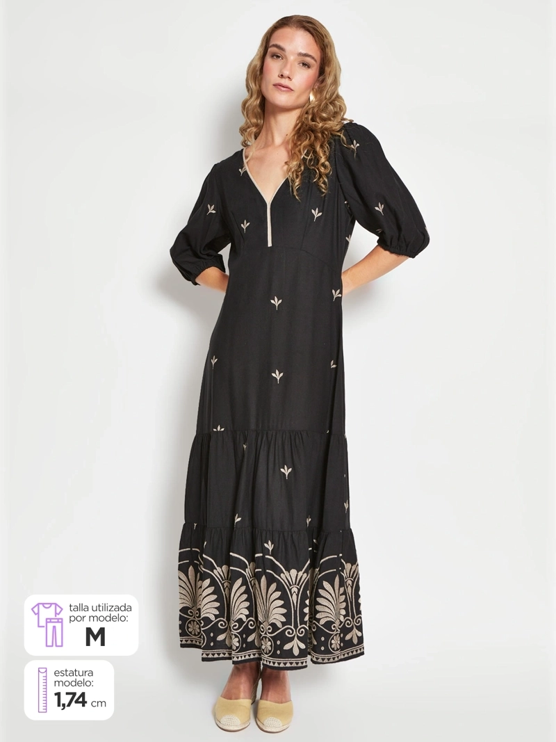 TATIENNE VESTIDO MUJER TATIENNE LARGO SIN ESPALDA BORDADOS