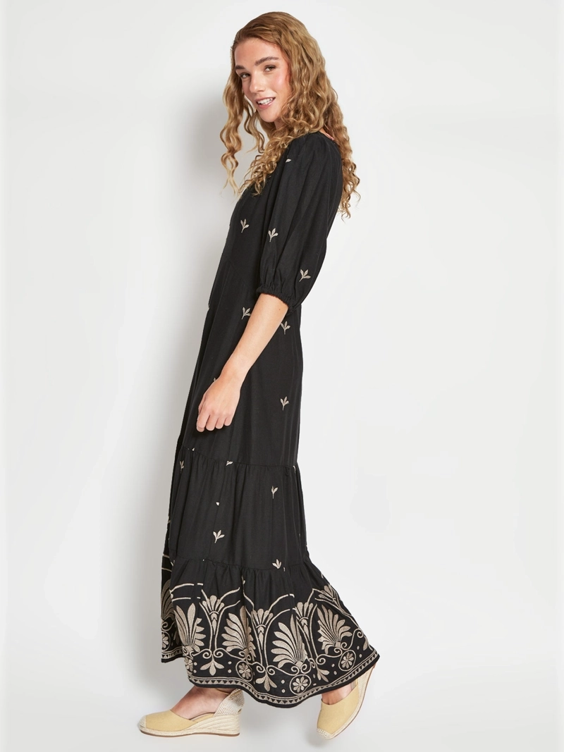 VESTIDO MUJER TATIENNE LARGO SIN ESPALDA BORDADOS - 2