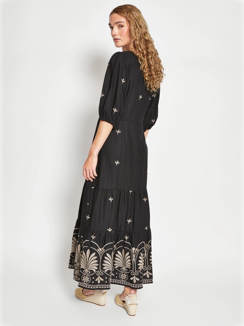 VESTIDO MUJER TATIENNE LARGO SIN ESPALDA BORDADOS - 3