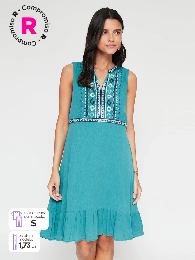 VESTIDO MUJER TATIENNE CORTO BORDADO