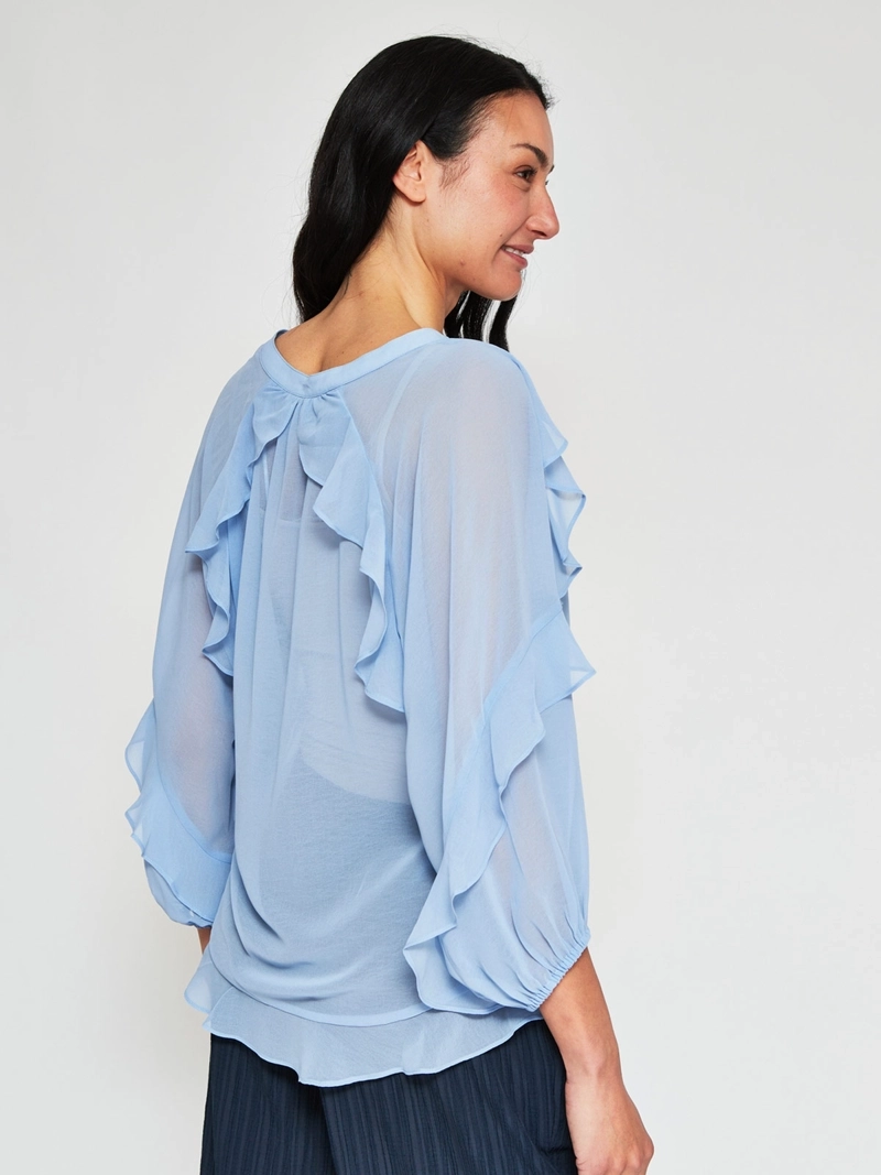 BLUSA MUJER CACHAREL CUELLO EN V MANGA 3/4 - 2