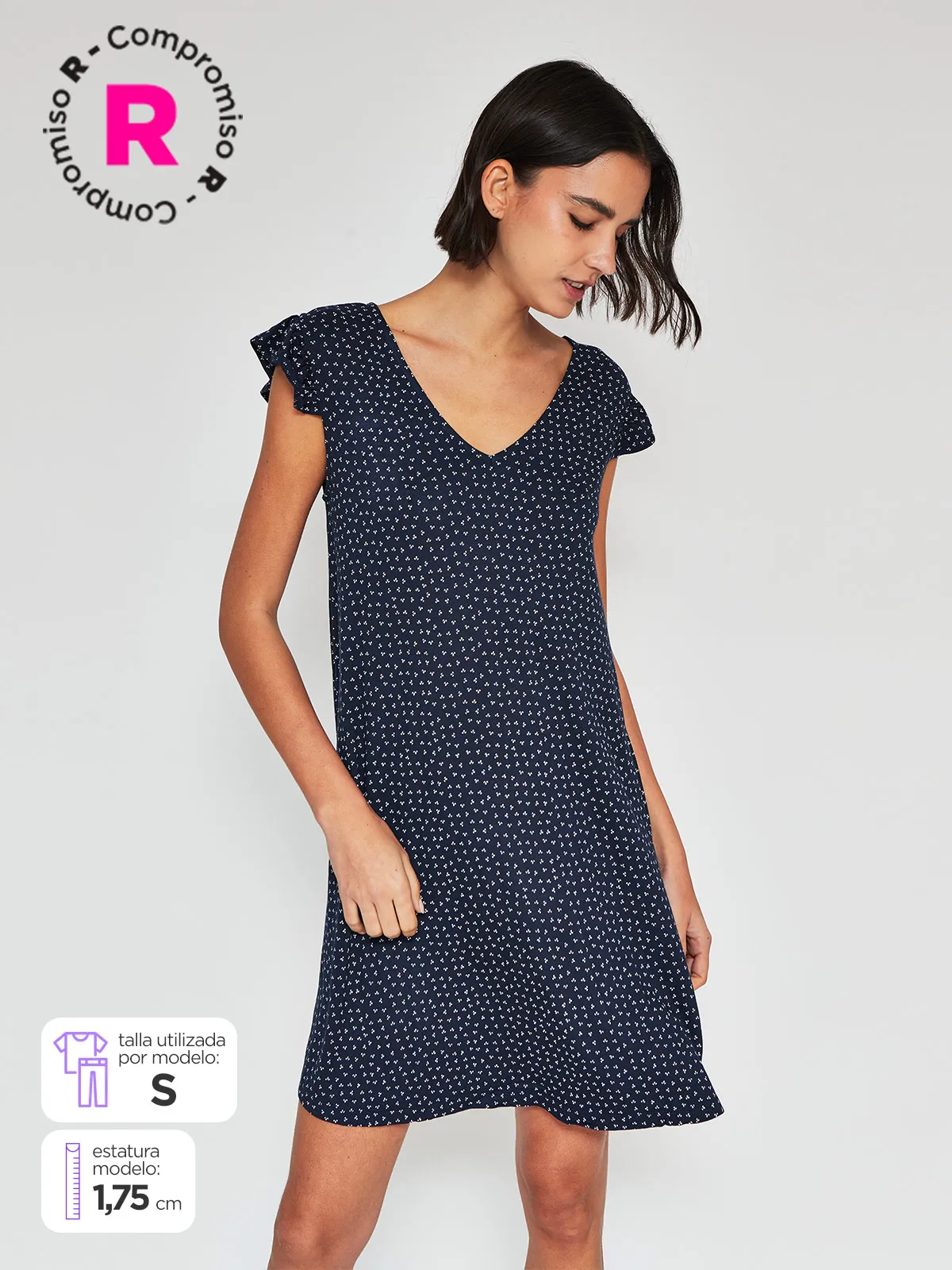 VESTIDO MUJER REGATTA CORTO CUELLO EN V - 1