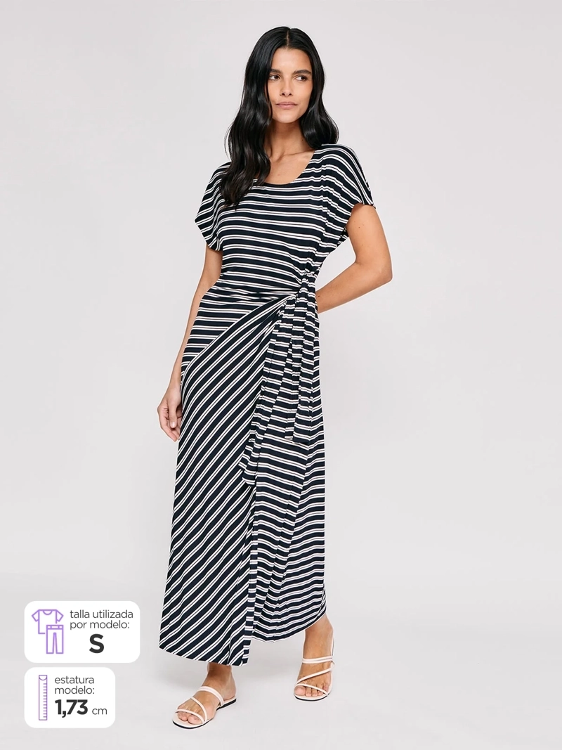VESTIDO MUJER REGATTA LARGO LÍNEAS LAZO - 1