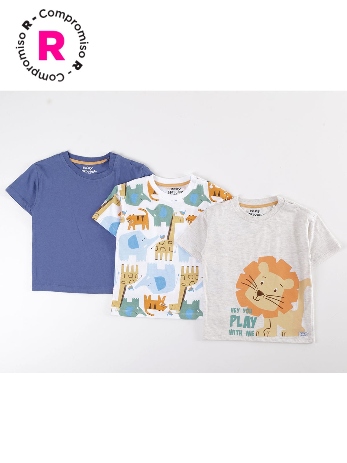 PACK X3 POLERAS MANGA CORTA NIÑO BABY HARVEST - 1
