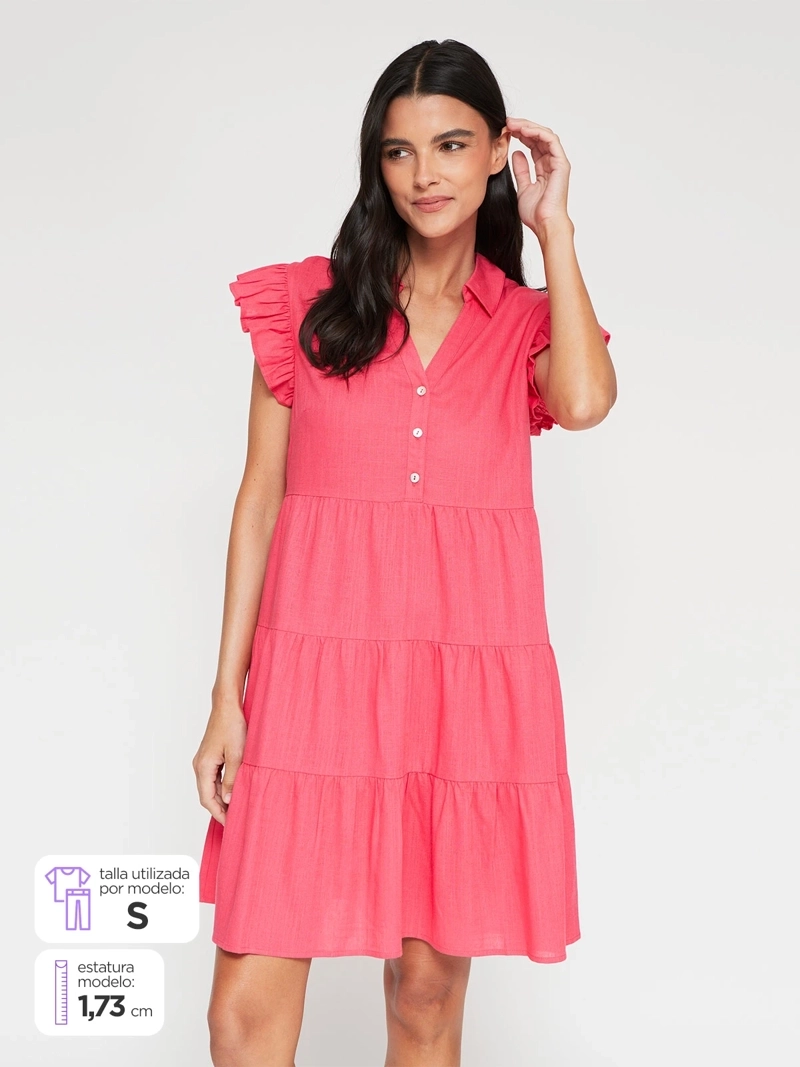 VESTIDO MUJER REGATTA LINO CORTO BOTONES - 1