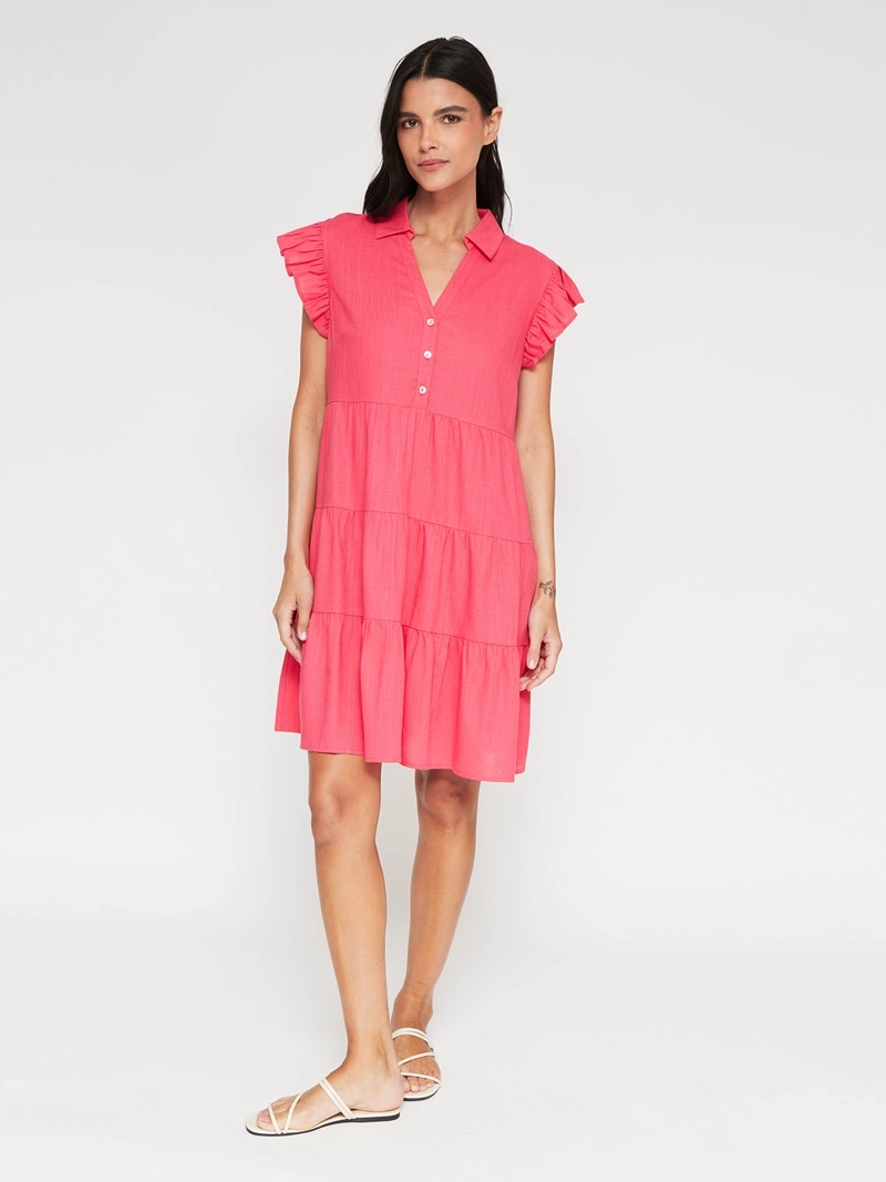 VESTIDO MUJER REGATTA LINO CORTO BOTONES - 4