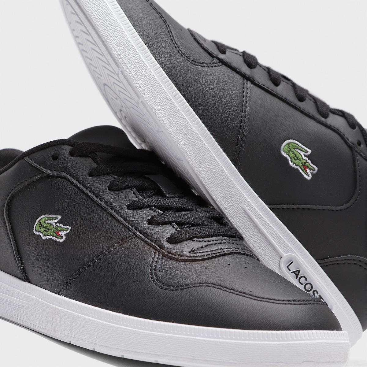 ZAPATILLAS MUJER LACOSTE CASUALES NEGRO T-BASE - 6