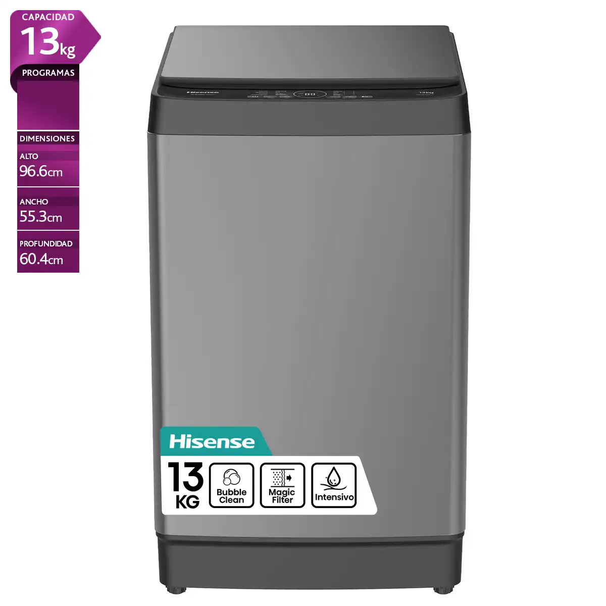 LAVADORA HISENSE 13 KG CARGA SUPERIOR WT3K1323UT