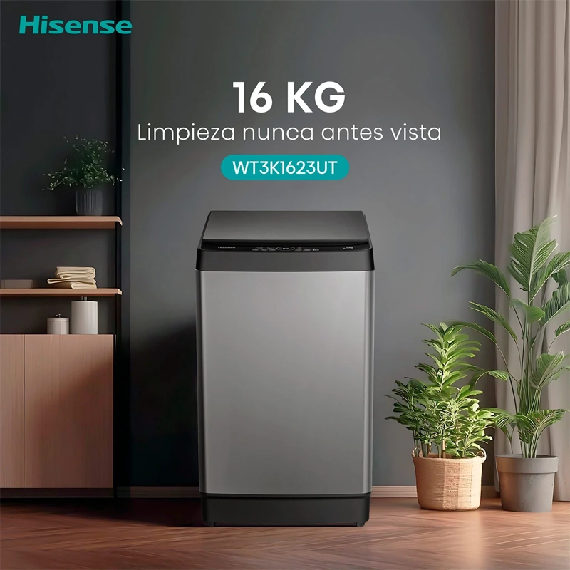 LAVADORA CARGA SUPERIOR HISENSE WT3K1623UT 16KG GRAFITO - 12