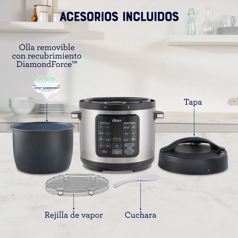 OLLA A PRESIÓN OSTER ELÉCTRICA TURBO CKSTPCECT75DF 1300W 7.5 LT - 10