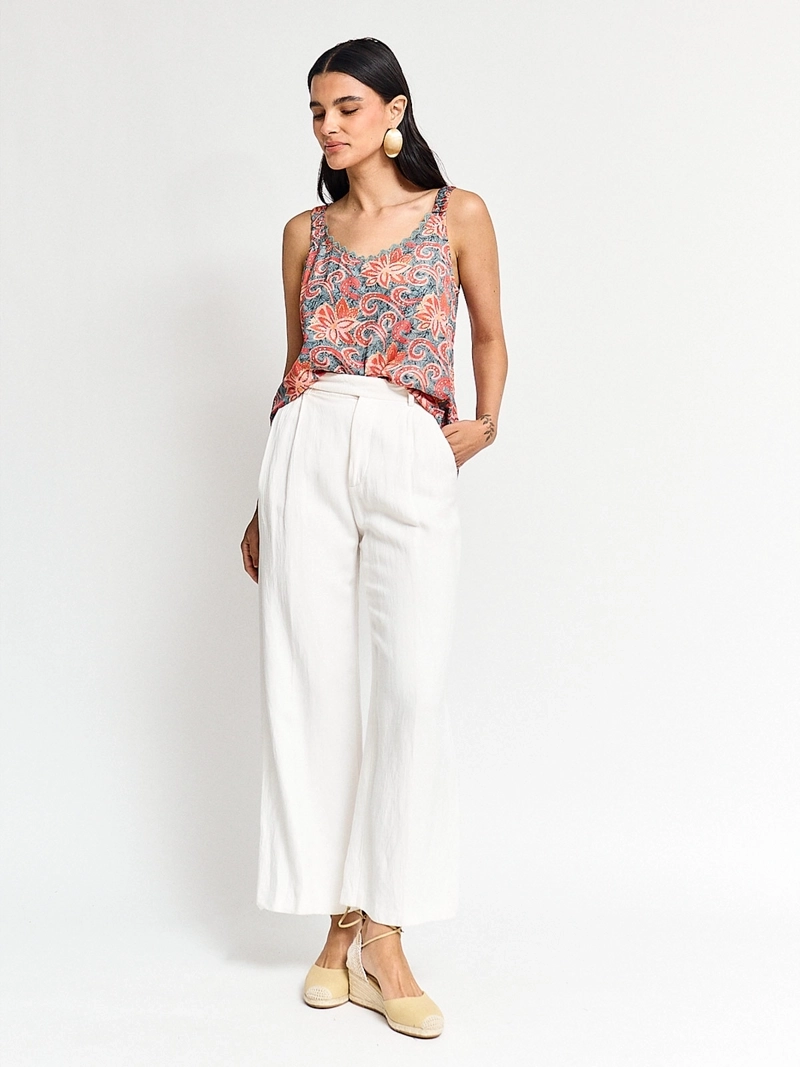 BLUSA MUJER TATIENNE SIN MANGAS SATÍN - 4