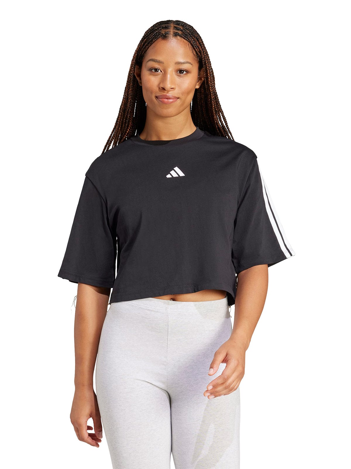 POLERA MANGA CORTA MUJER ADIDAS ESSENTIALS 3 TIRAS - 1